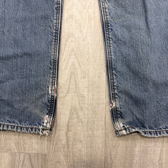 Vintage Carhartt Flannel Lined Jeans Men 36x32 Measured Blue Distressed Workwear - Picture 3 of 10